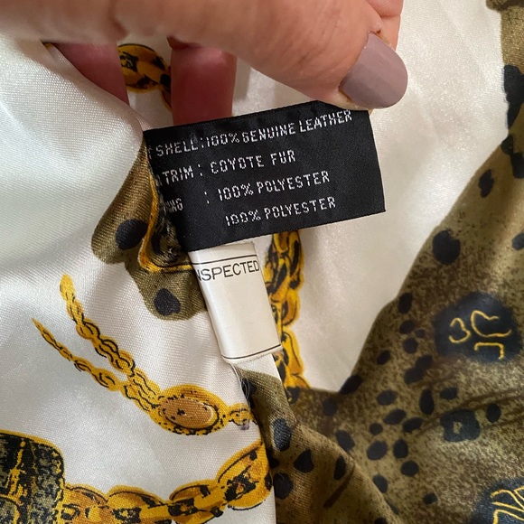 Pelle STUNNING Vintage LUXE Fur & Leather Parka Ivory Women’s size S Oversized - Picture 8 of 16